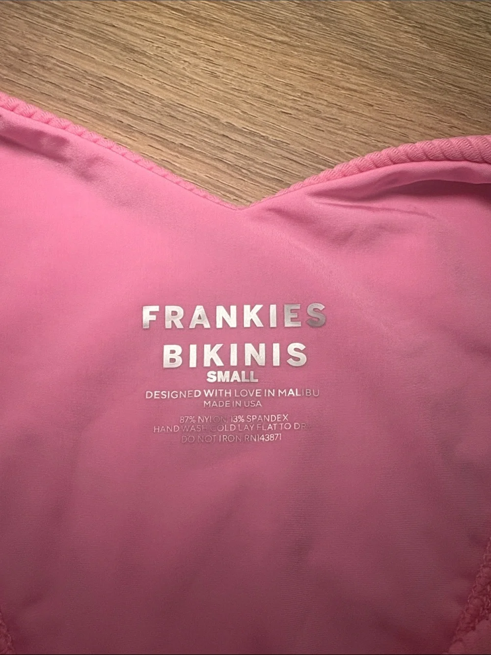 NWT Frankie's Bikinis Bright Pink Ribbed High-Cut Bikini Bottom